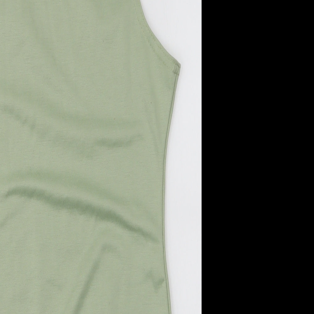 PRETTYLITTLETHING Womens Green  Polyester Bodysuit One-Piece Size 8  Snap