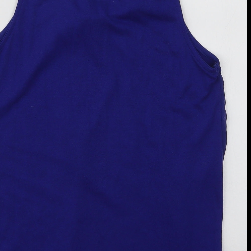 Savida Womens Blue  Polyester Camisole Blouse Size 10 Round Neck