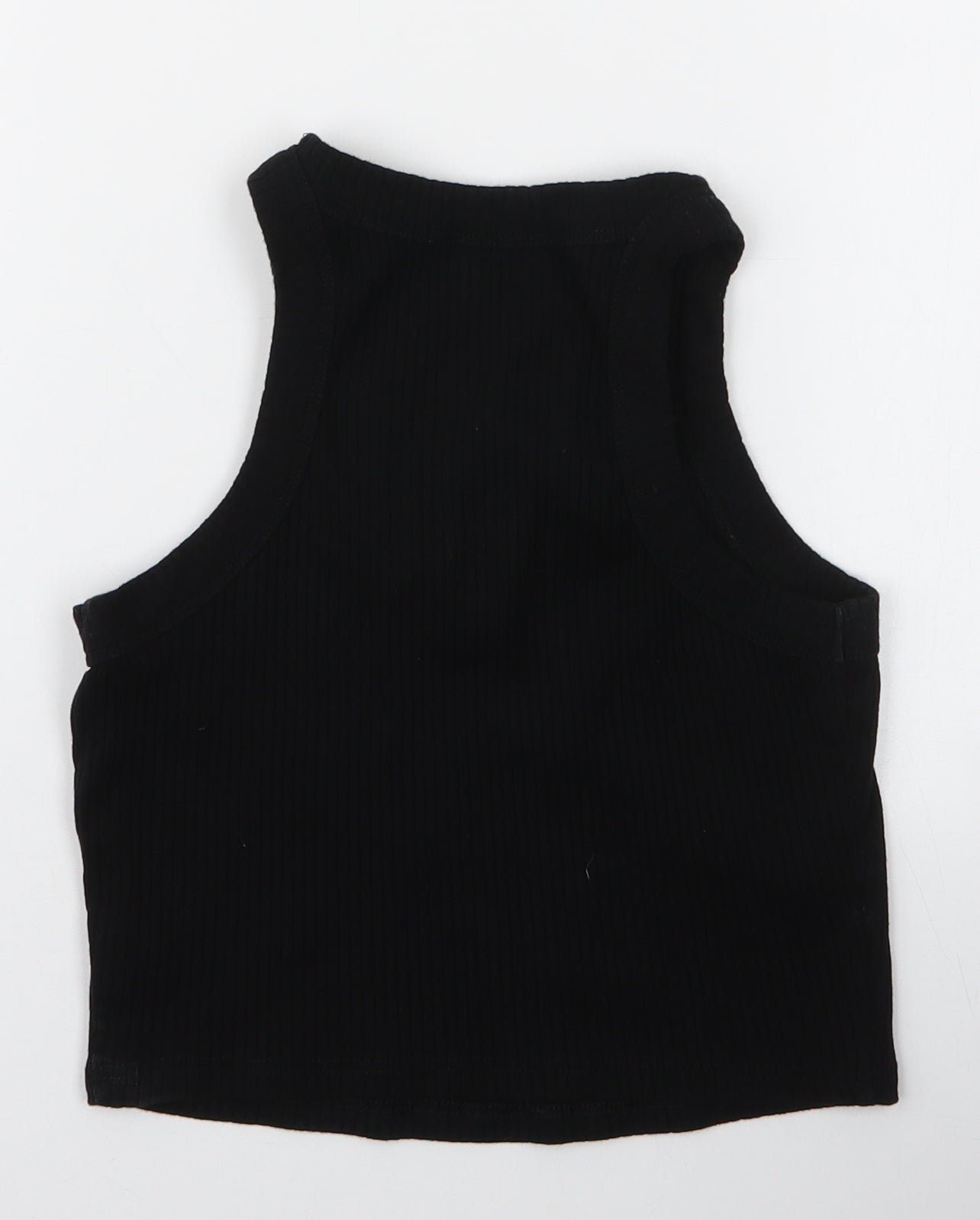 River Island Womens Black  100% Cotton Cropped Tank Size 10 Halter