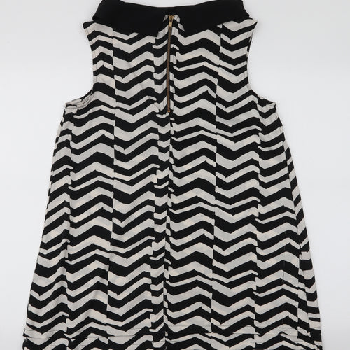 River Island Womens White Striped Polyester Basic Blouse Size 10 Collared
