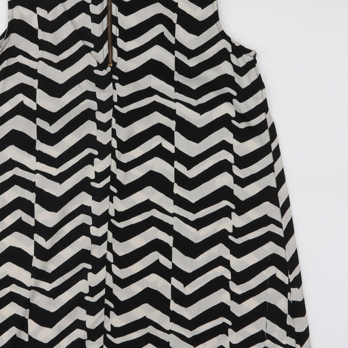 River Island Womens White Striped Polyester Basic Blouse Size 10 Collared