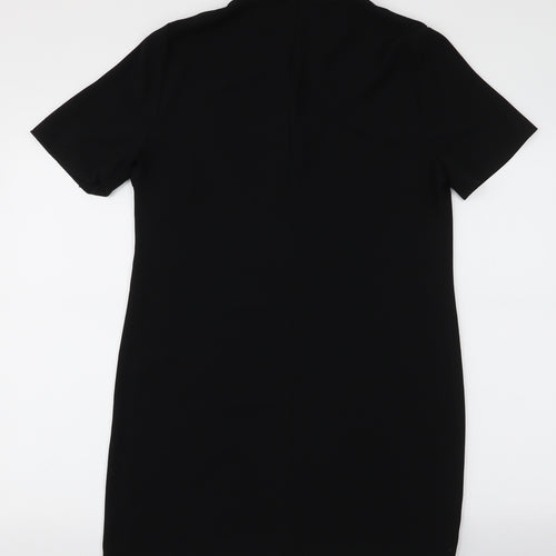 Zara Womens Black  Polyester A-Line  Size M  V-Neck Zip
