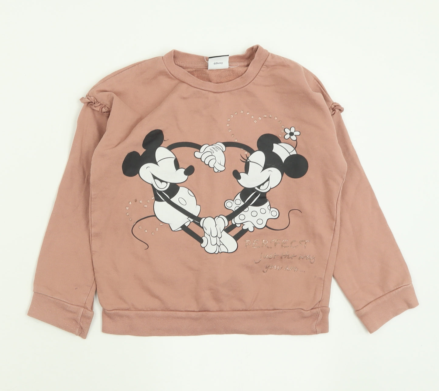 George Girls Pink  Cotton Pullover Sweatshirt Size 6-7 Years  Pullover - Mickey Mouse Disney