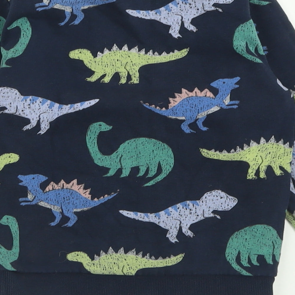 Marks and Spencer Boys Blue Geometric Cotton Pullover Sweatshirt Size 3-4 Years  Pullover - DInosaurs