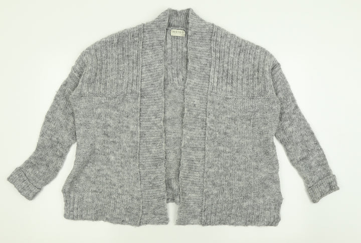 Indigo Womens Grey V-Neck Polyester Cardigan Jumper Size 8
