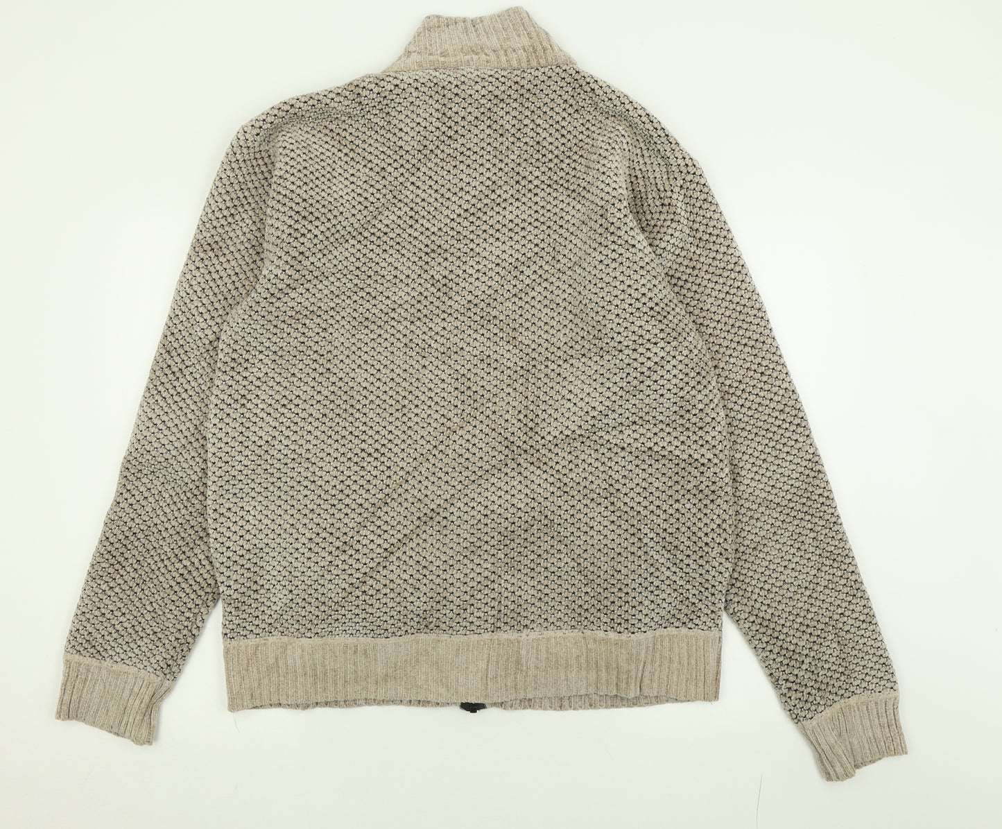 Tom Hagan Mens Brown High Neck  Polyester Full Zip Jumper Size L