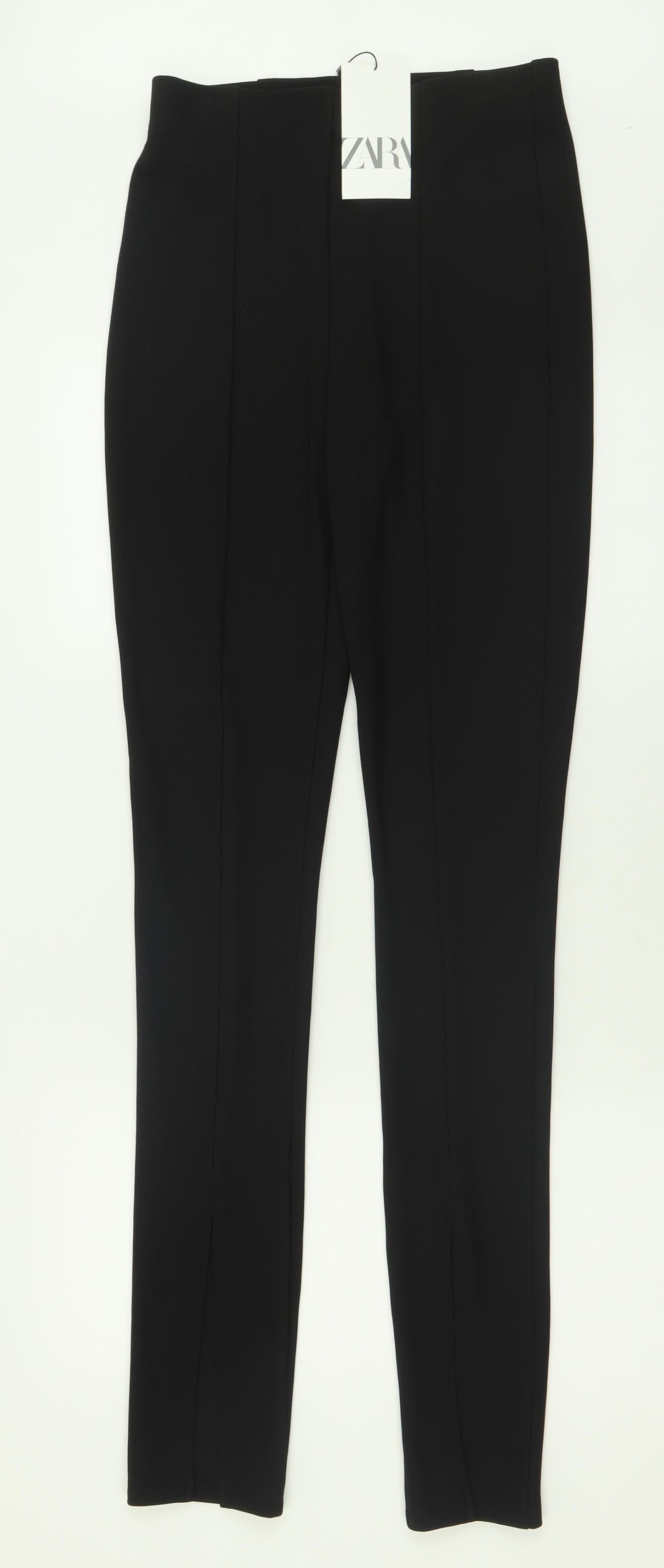 Zara Womens Black  Polyamide Trousers  Size M L34 in Regular
