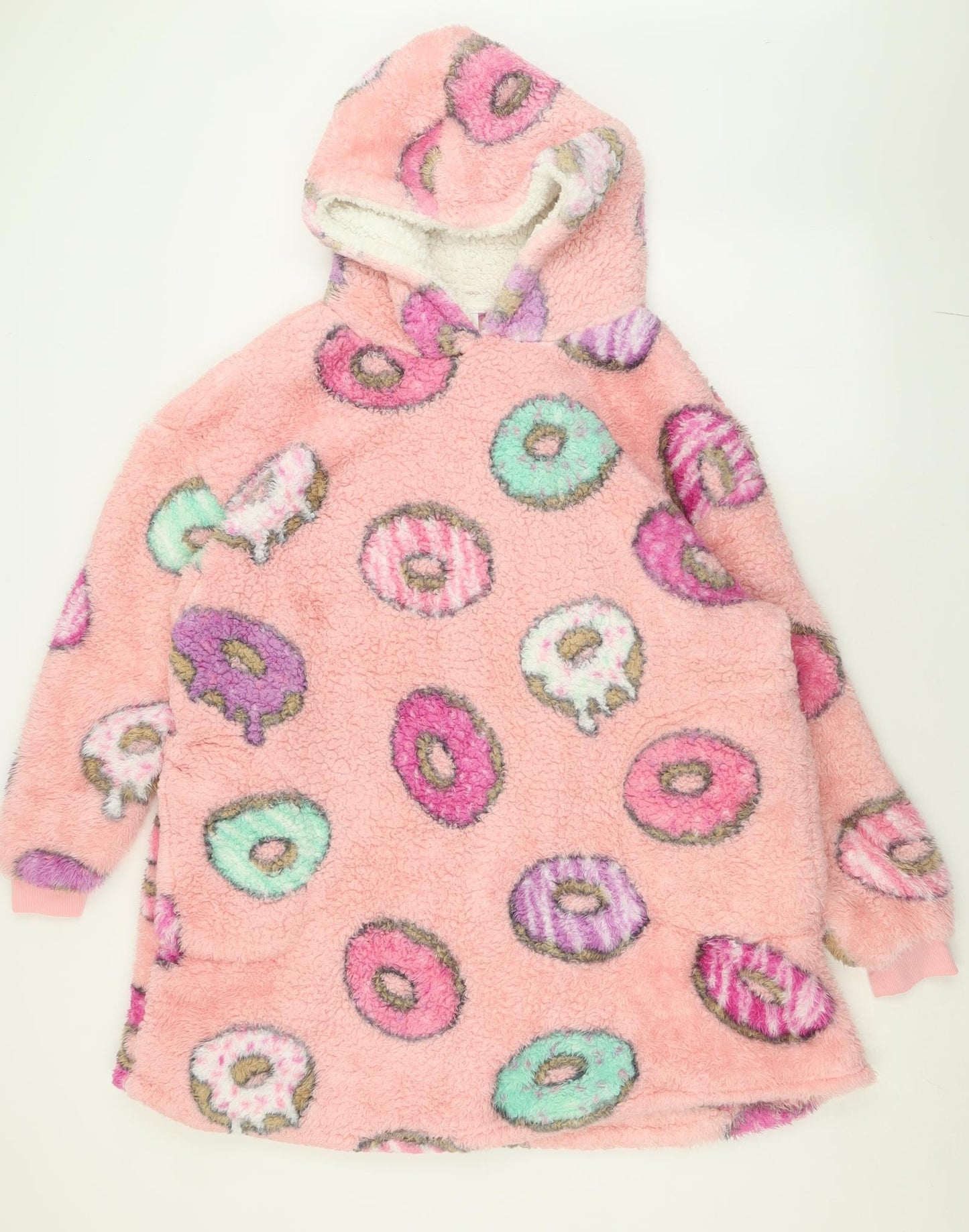 Primark Womens Pink Geometric Polyester Cami Pyjama Top Size XS   - hoodie pyjama top Doughnuts