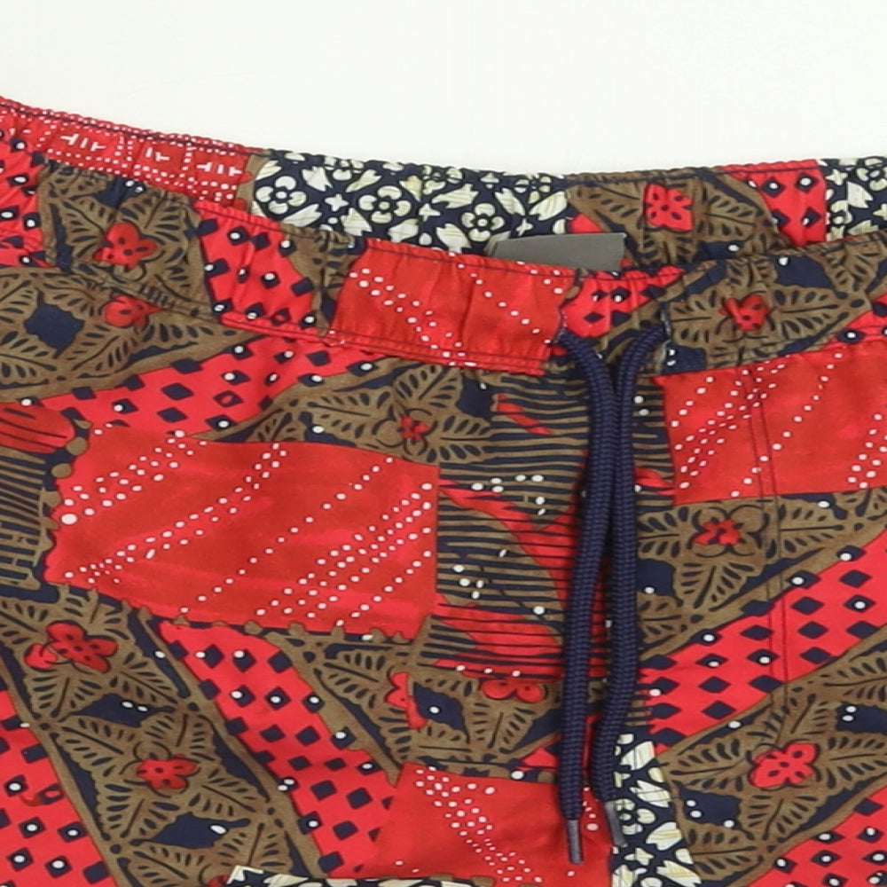 ASOS Mens Red Geometric Polyester Sweat Shorts Size S  Regular Tie