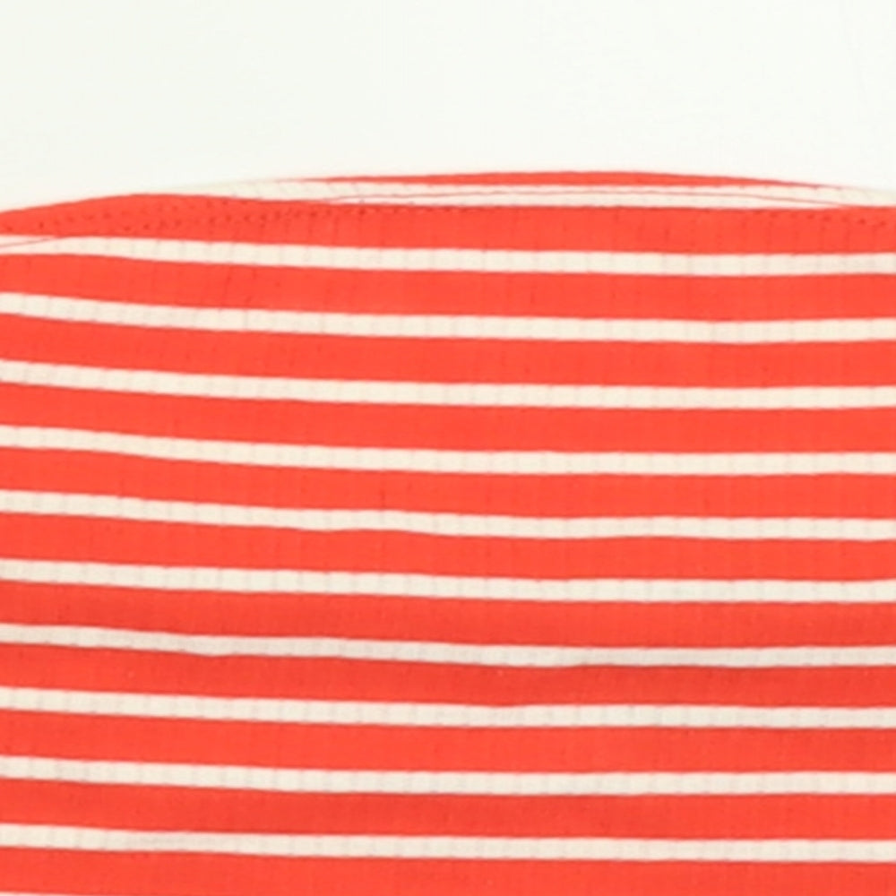 ASOS Womens Red Striped Polyester Cropped Tank Size 10 Off the Shoulder - Bandeau