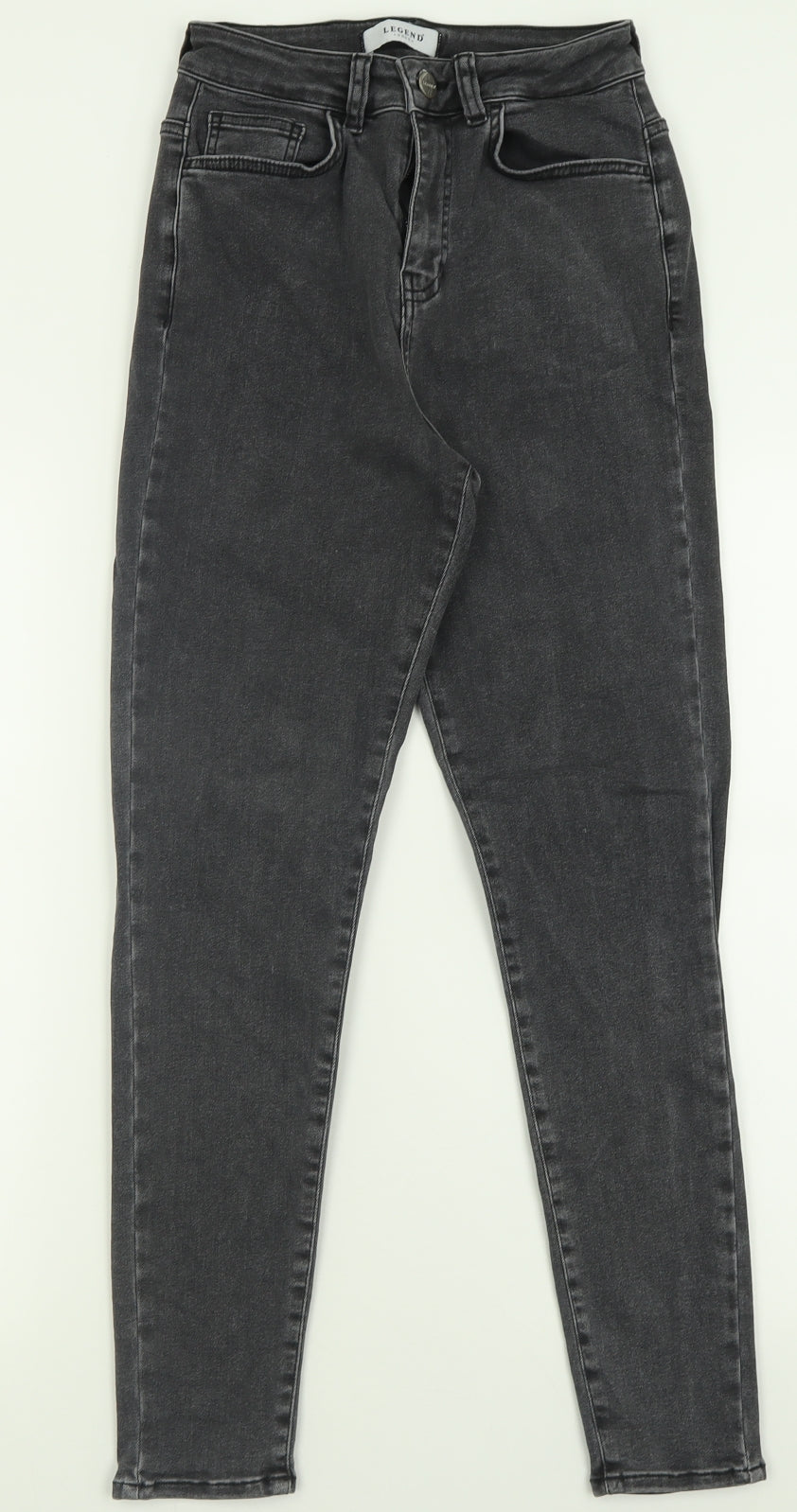 Legend Womens Black  Cotton Skinny Jeans Size 10 L28 in Regular Button