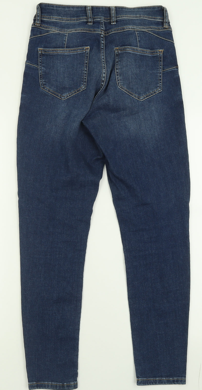 F&F Womens Blue  Cotton Straight Jeans Size 10 L28 in Regular Button