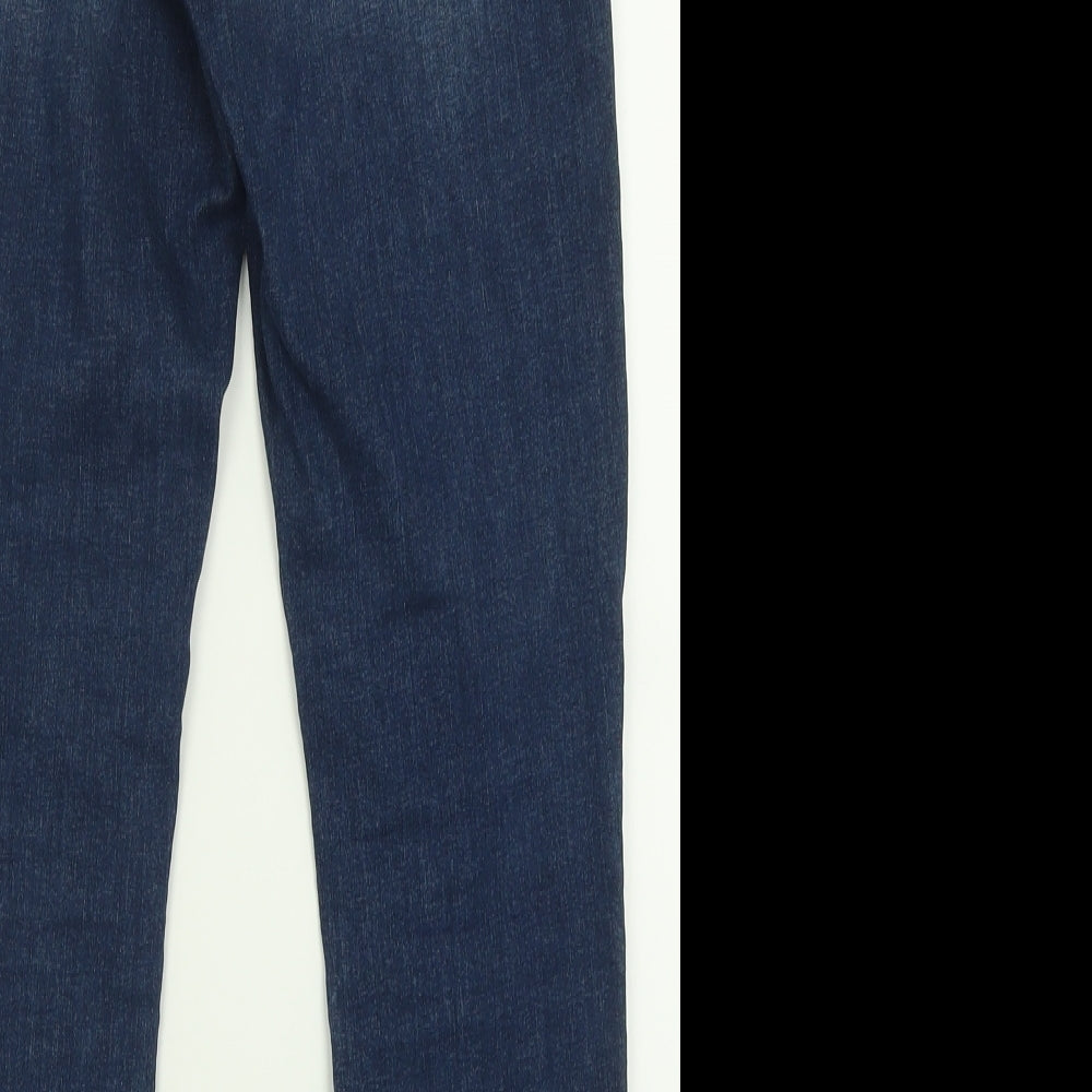 F&F Womens Blue  Cotton Straight Jeans Size 10 L28 in Regular Button