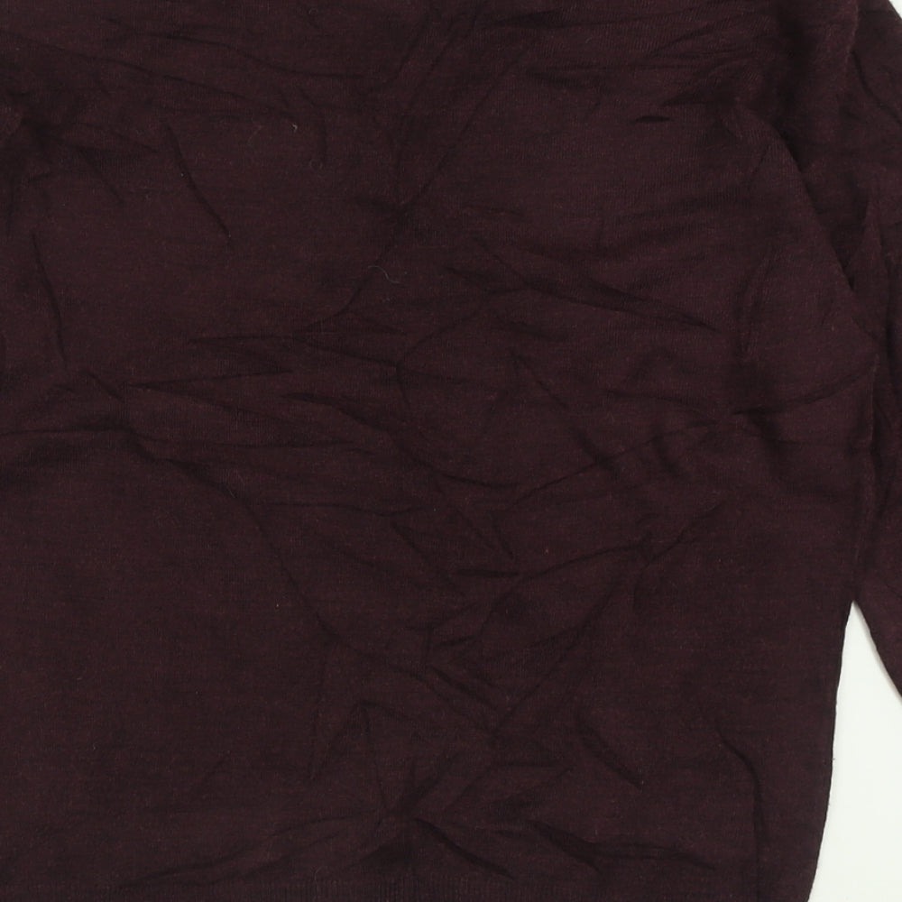 Debenhams Mens Purple V-Neck  Acrylic Pullover Jumper Size S