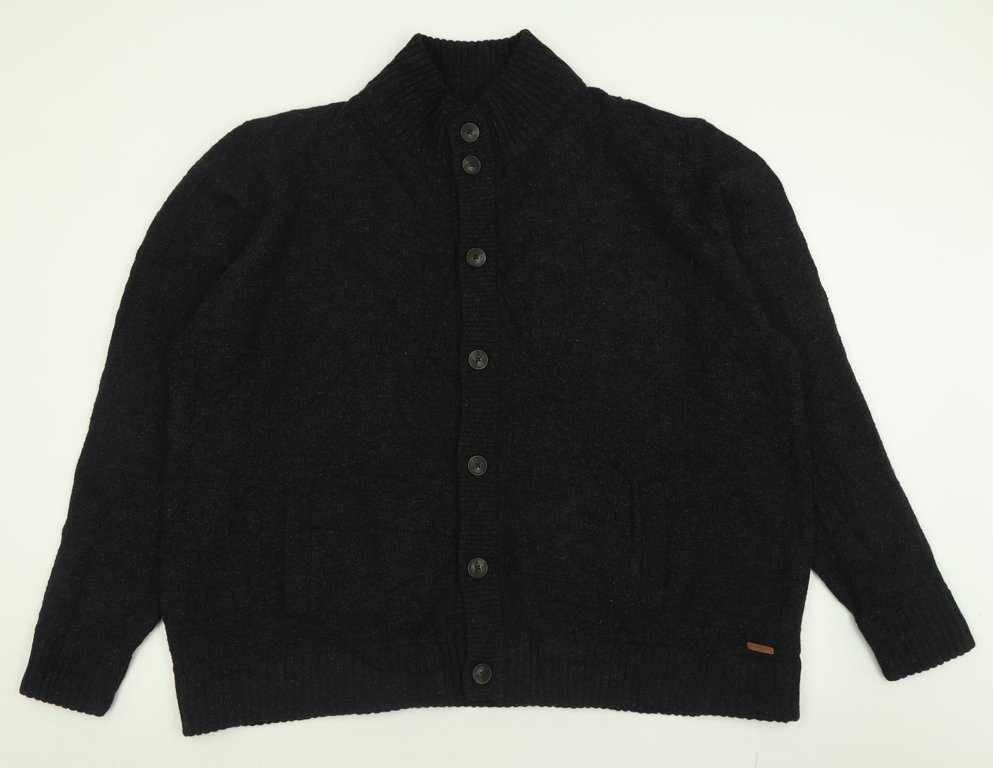 Debenhams Mens Black High Neck  Wool Pullover Jumper Size 4XL