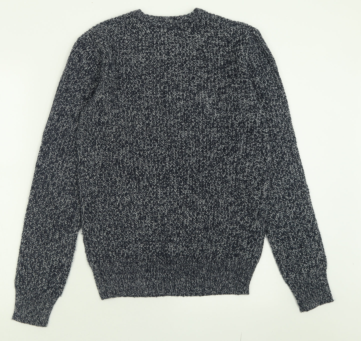 Cedar Wood State Mens Blue Crew Neck  Acrylic Pullover Jumper Size S
