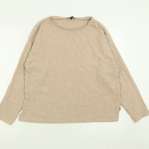 New Look Womens Beige Crew Neck  Polyester Pullover Jumper Size M