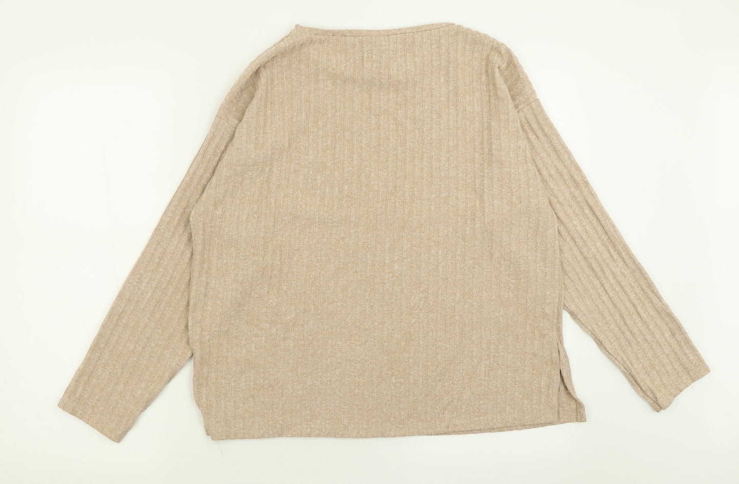 New Look Womens Beige Crew Neck  Polyester Pullover Jumper Size M