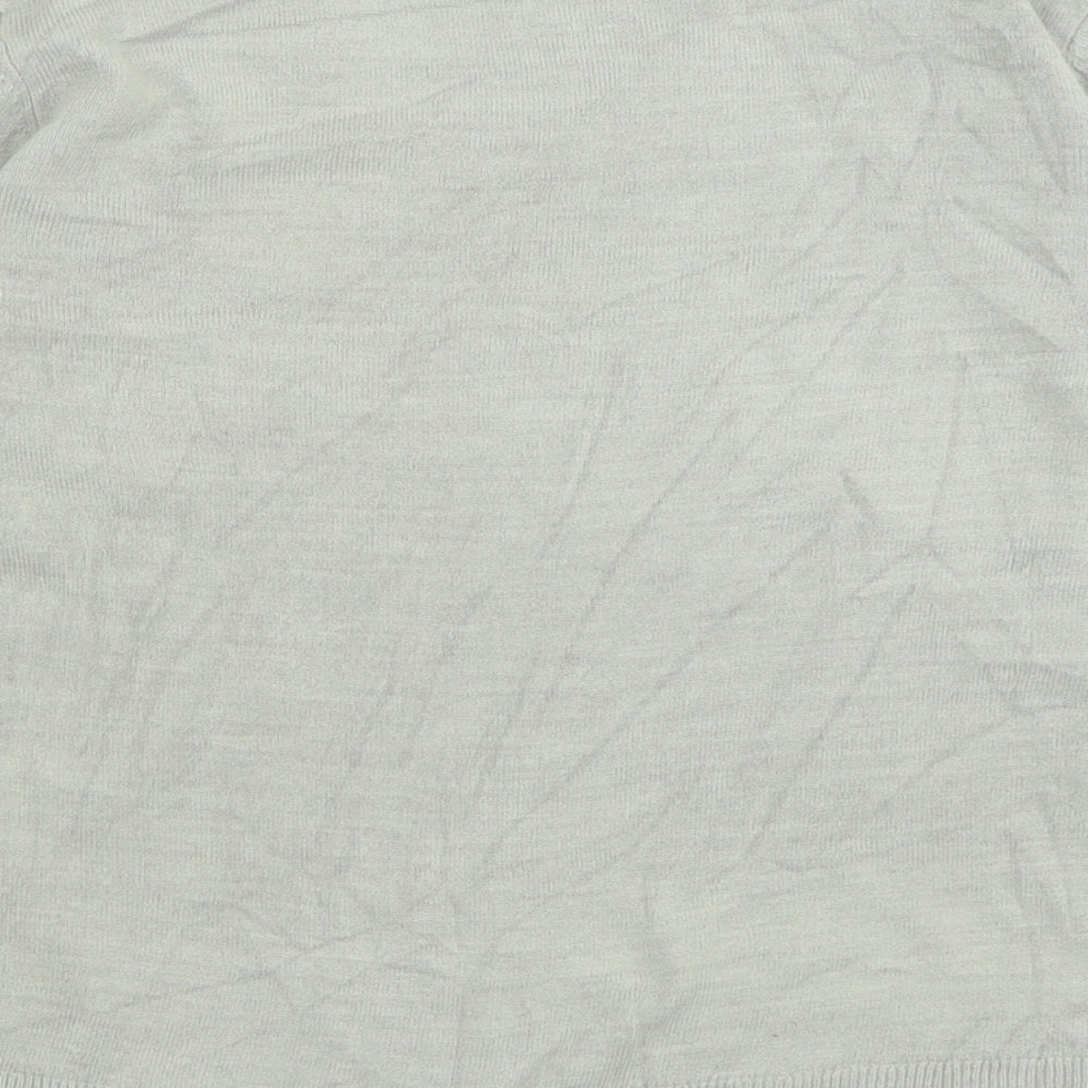 Marks and Spencer Womens Grey Crew Neck  Acrylic Pullover Jumper Size 12