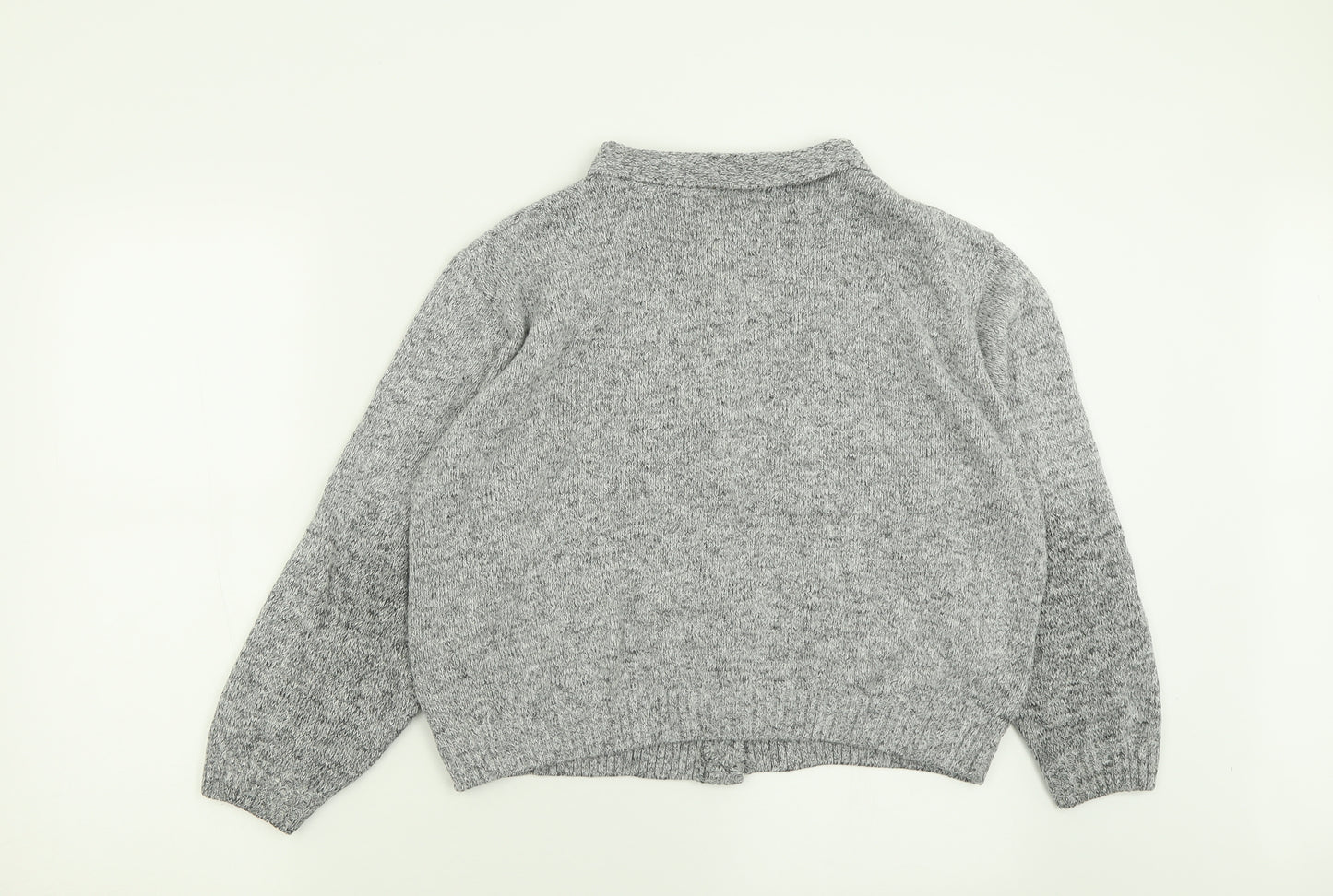 Berkertex Womens Grey Collared  Acrylic Cardigan Jumper Size 18