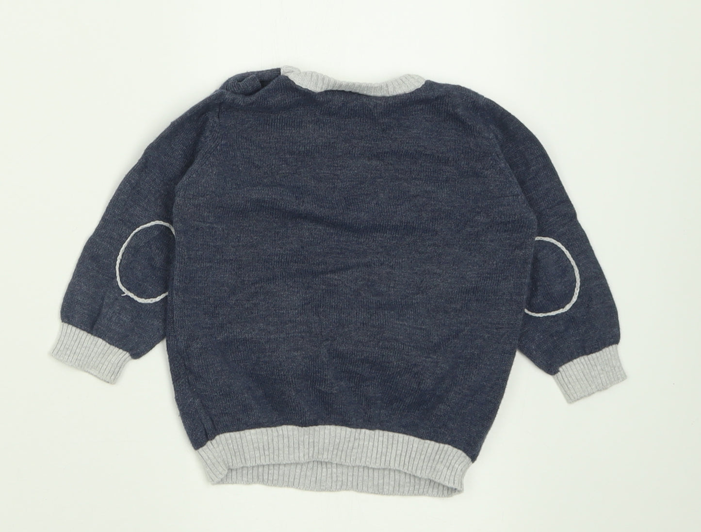 Lily & Jack Boys Blue  Cotton Pullover Jumper Size 12-18 Months  Button