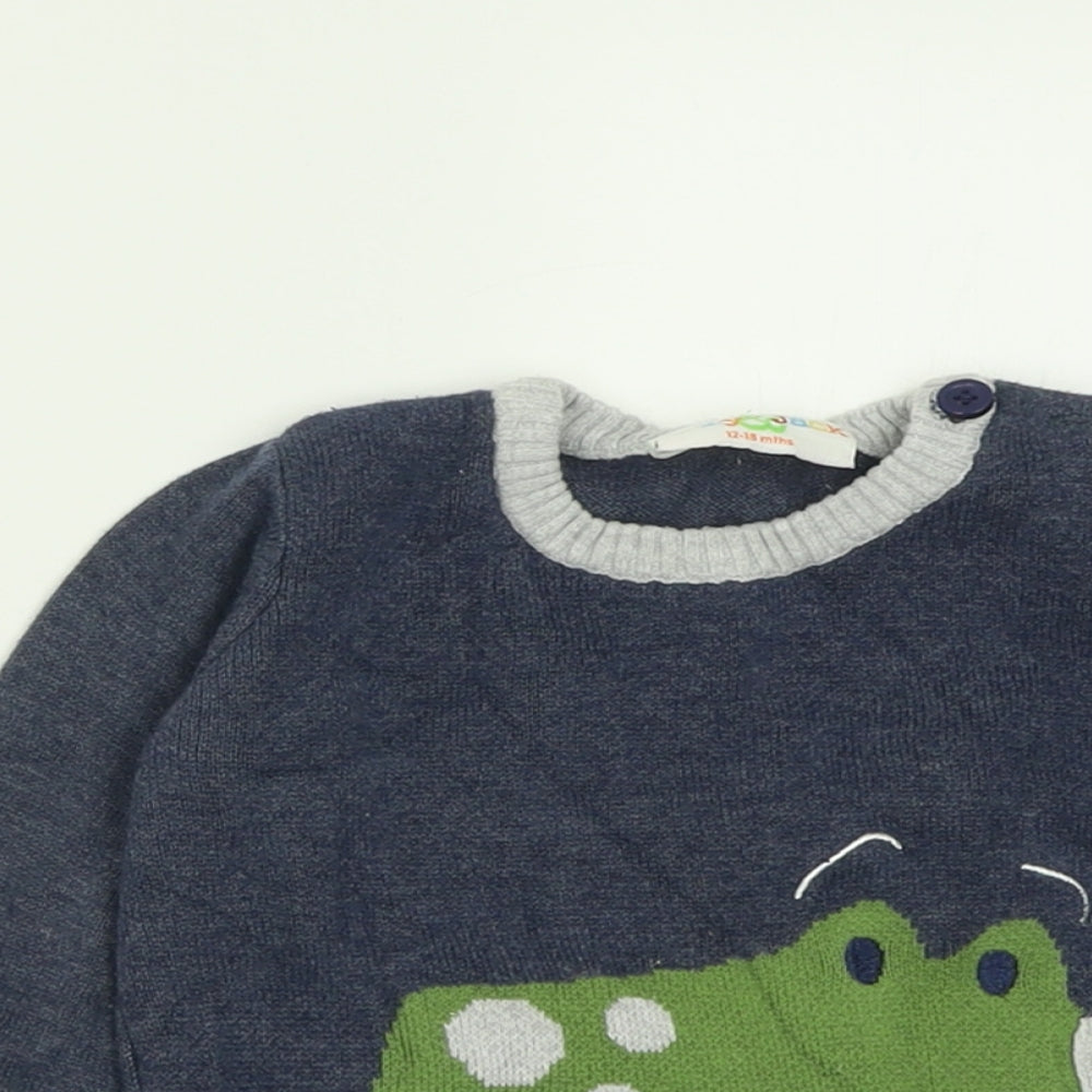 Lily & Jack Boys Blue  Cotton Pullover Jumper Size 12-18 Months  Button