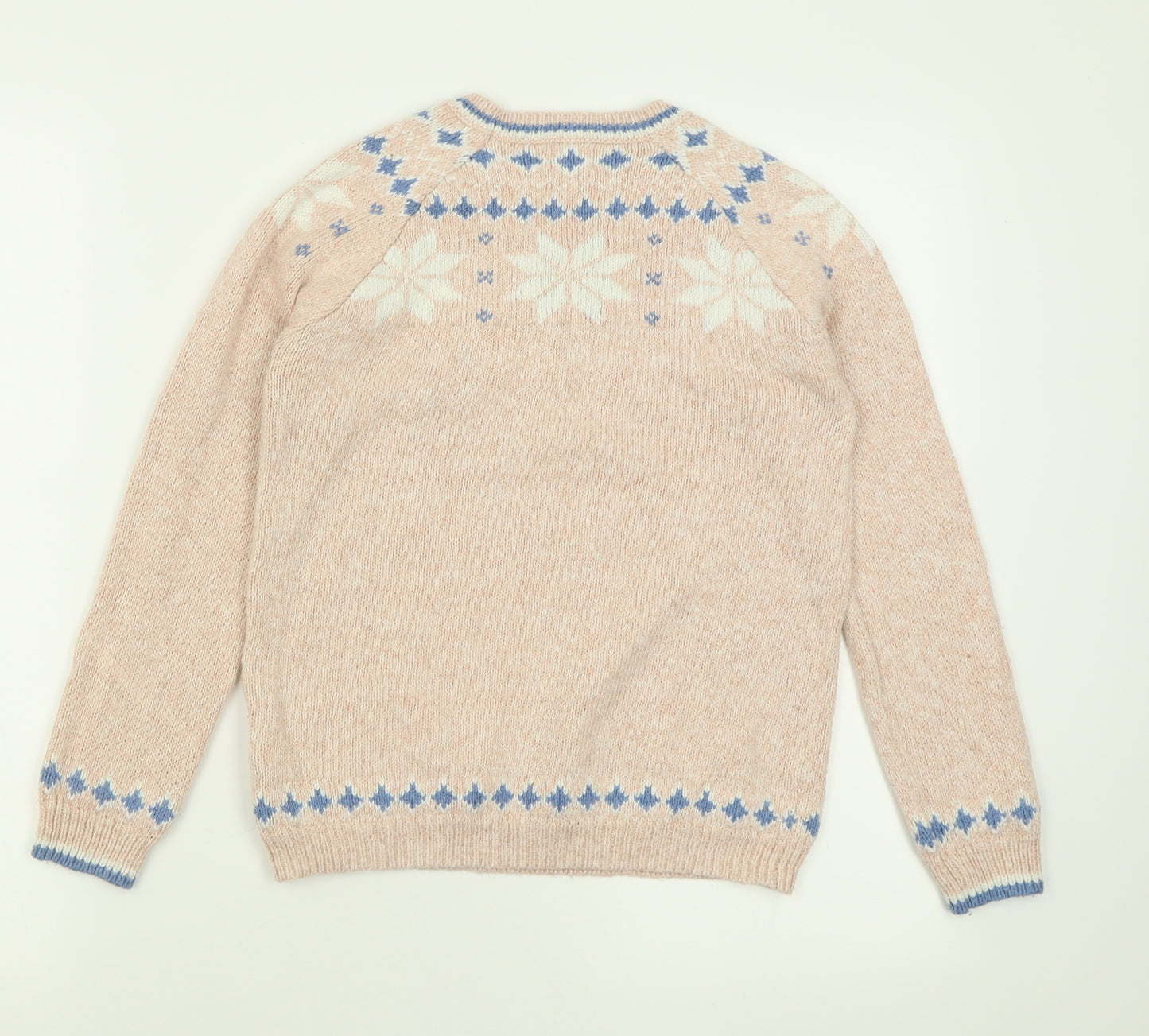 fatface Girls Pink Crew Neck Geometric Cotton Pullover Jumper Size 10-11 Years  Pullover