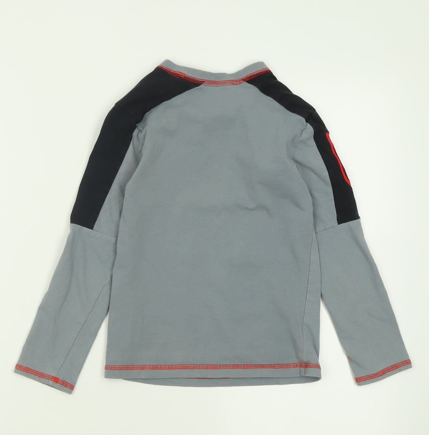Disney Boys Grey Geometric Cotton Basic Casual Size 5-6 Years Crew Neck Pullover - Star wars