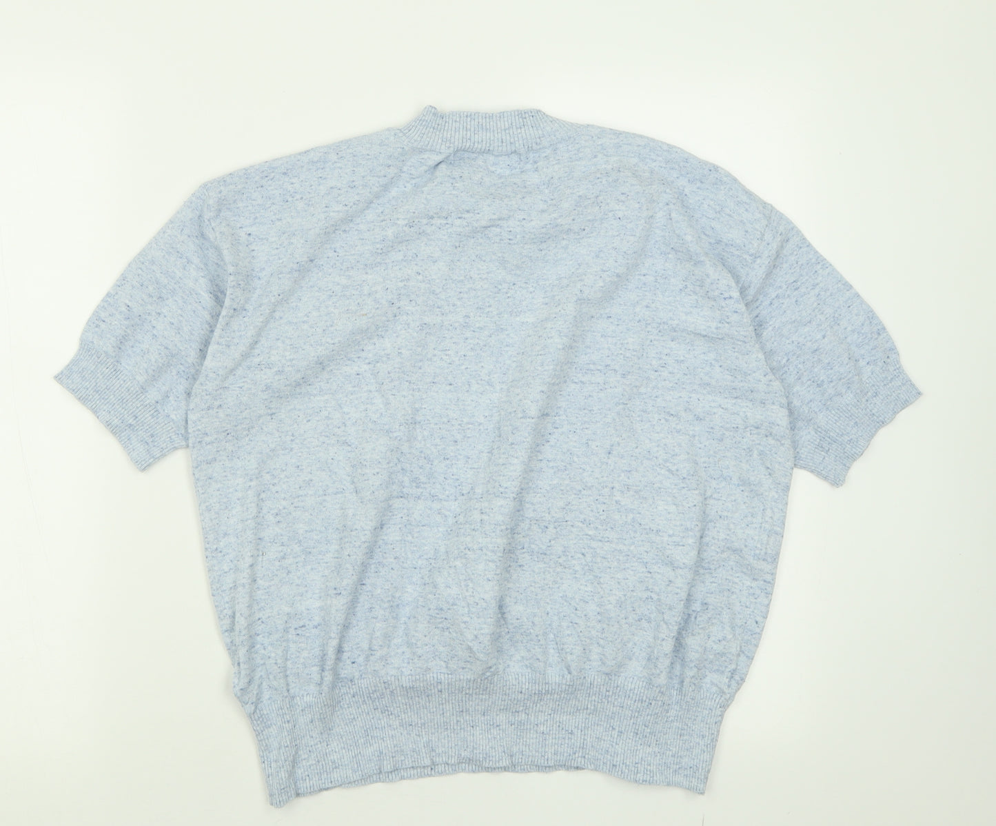Marks and Spencer Womens Blue  Cotton Basic T-Shirt Size M Crew Neck