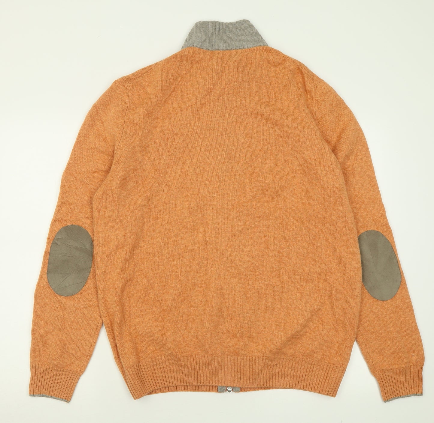Mitro Mens Orange High Neck  Acrylic Full Zip Jumper Size 2XL