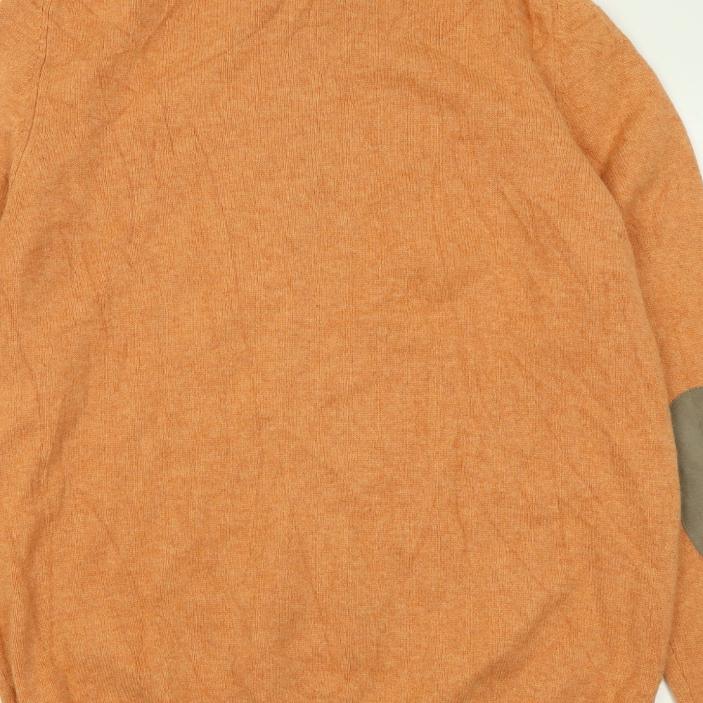 Mitro Mens Orange High Neck  Acrylic Full Zip Jumper Size 2XL
