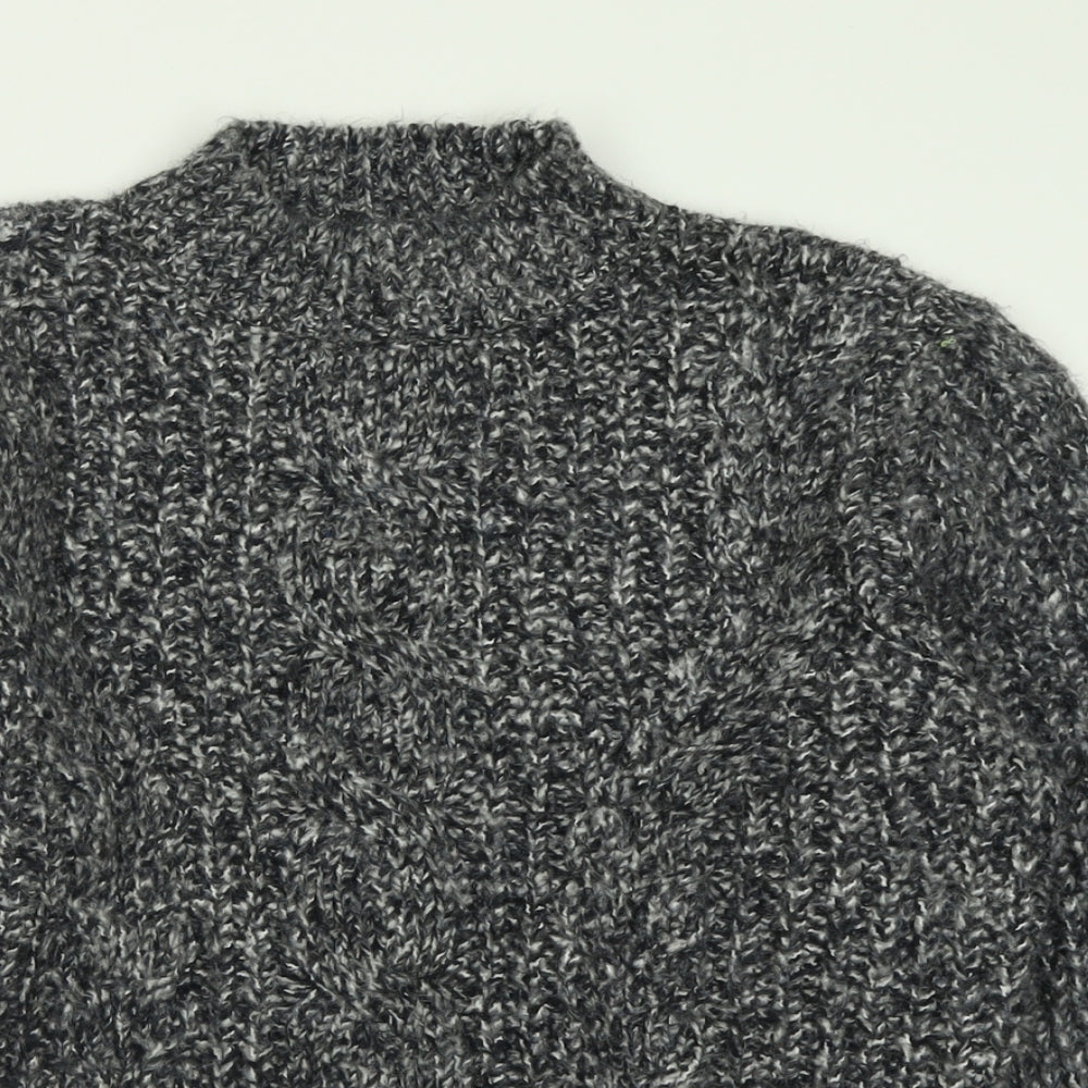 Topshop Mens Grey High Neck  Acrylic Pullover Jumper Size XS