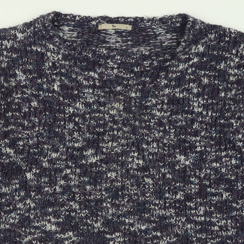 TU Womens Purple Crew Neck  Polyester Pullover Jumper Size 12