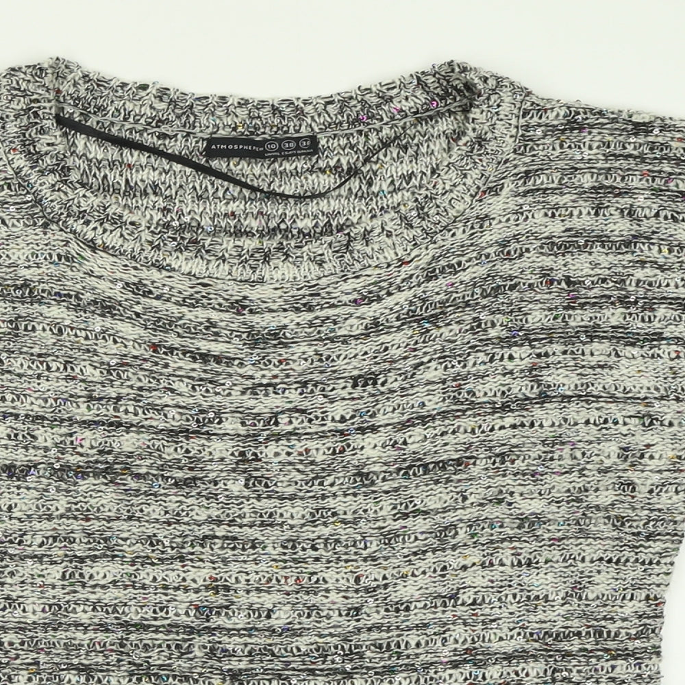 Atmosphere Womens Grey Crew Neck  Acrylic Pullover Jumper Size 10