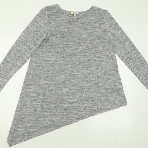 Papaya Womens Grey Crew Neck  Polyester Tunic Jumper Size 14
