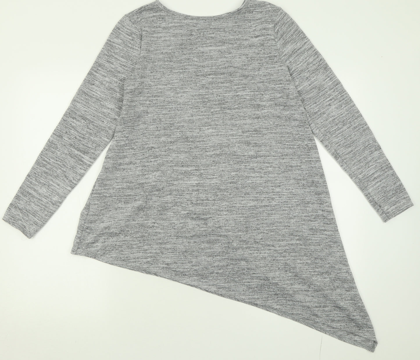 Papaya Womens Grey Crew Neck  Polyester Tunic Jumper Size 14