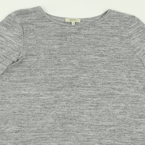 Papaya Womens Grey Crew Neck  Polyester Tunic Jumper Size 14