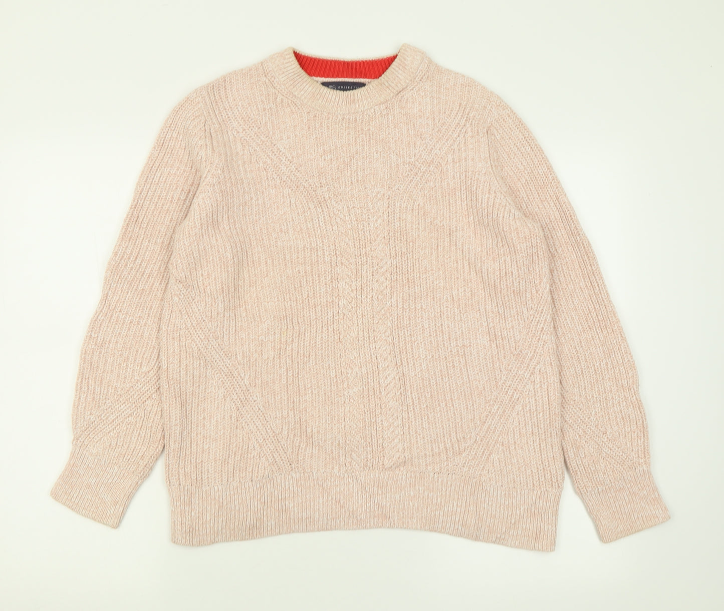 Marks and Spencer Womens Pink Crew Neck  Cotton Pullover Jumper Size M
