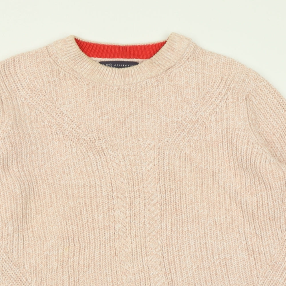 Marks and Spencer Womens Pink Crew Neck  Cotton Pullover Jumper Size M