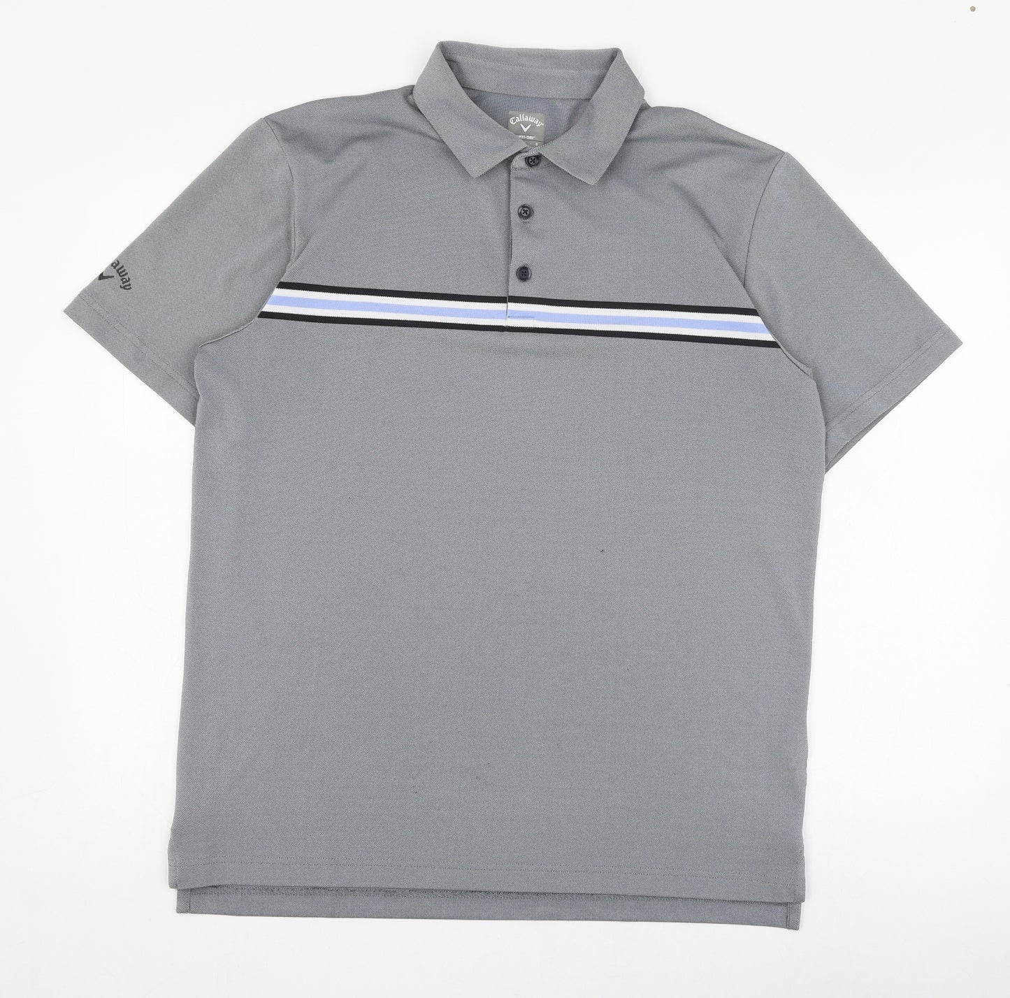 Callaway Mens Grey  Polyester  Polo Size L Collared Button