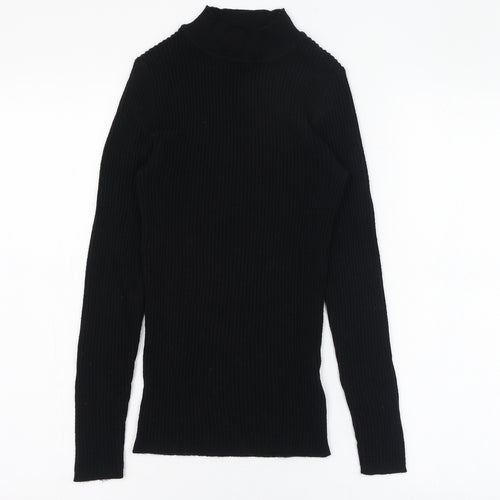Primark Womens Black Mock Neck  Viscose Pullover Jumper Size 10