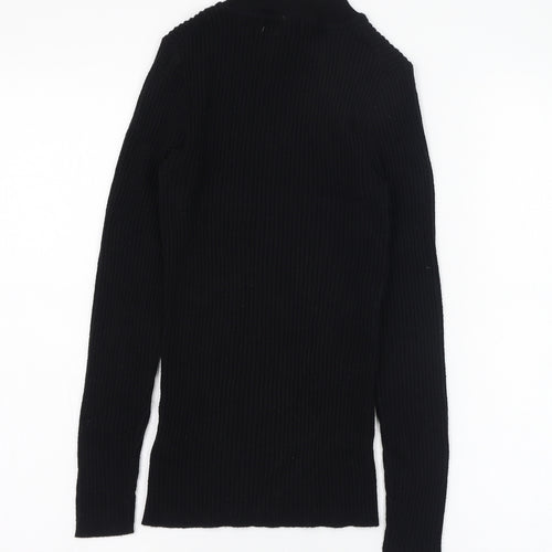 Primark Womens Black Mock Neck  Viscose Pullover Jumper Size 10