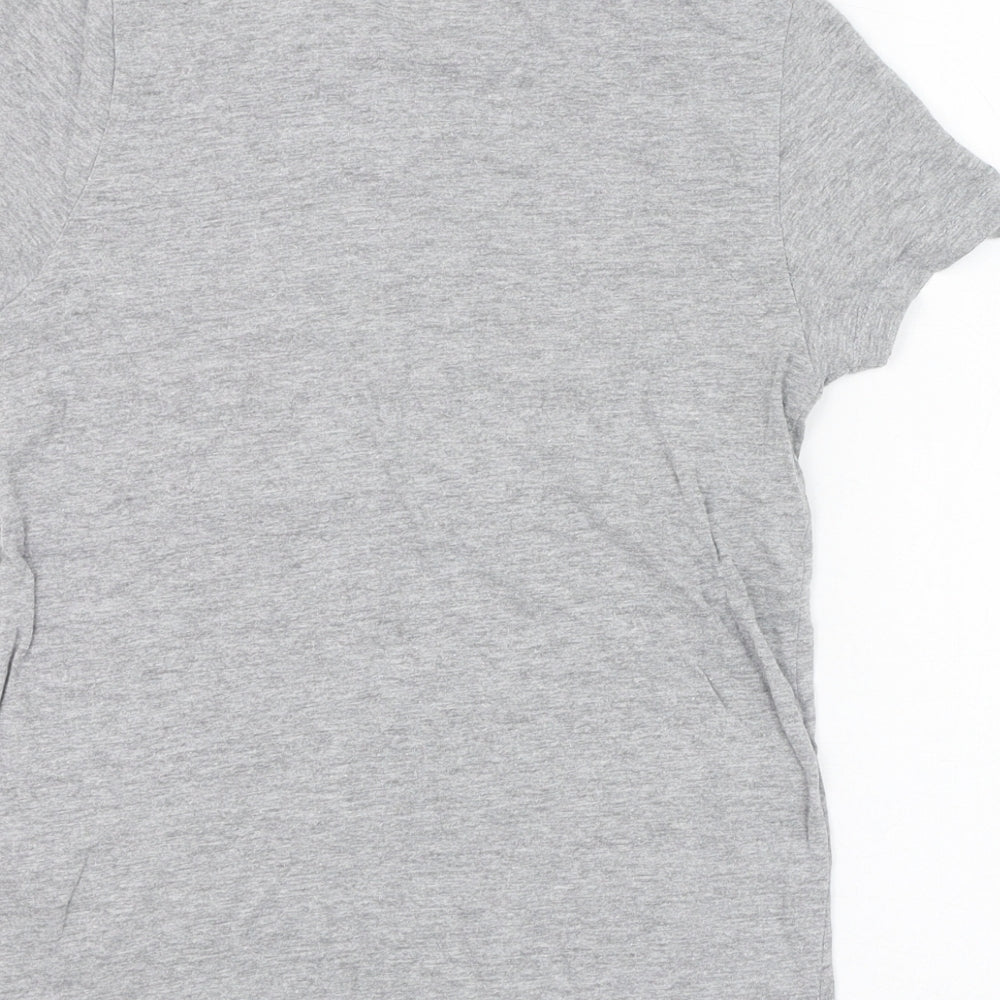 Primark Girls Grey  Cotton Basic T-Shirt Size 7-8 Years Round Neck Pullover