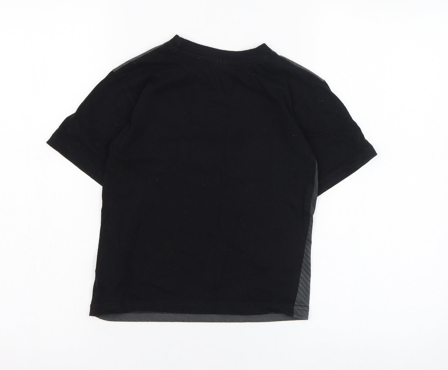 Manchester United Boys Black  Cotton Basic T-Shirt Size 6-7 Years Round Neck Pullover - Manchester United