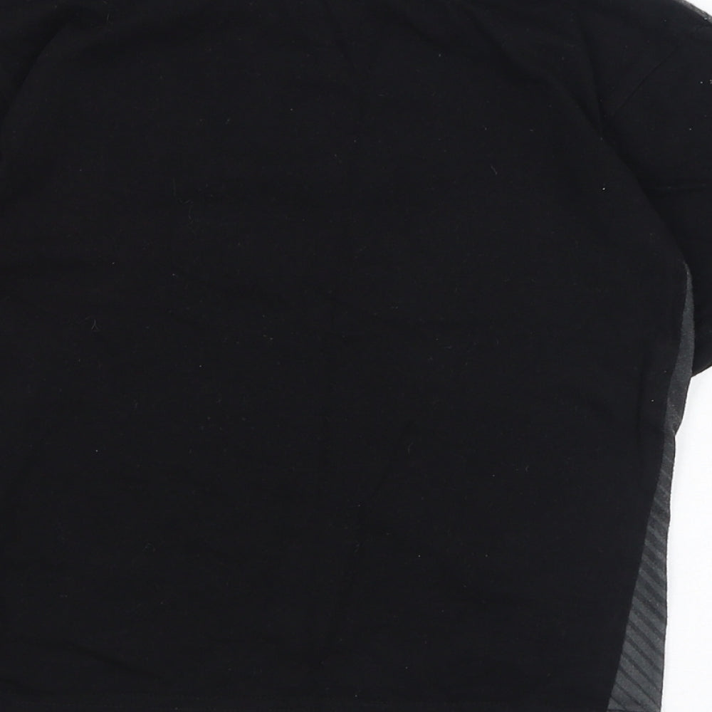 Manchester United Boys Black  Cotton Basic T-Shirt Size 6-7 Years Round Neck Pullover - Manchester United