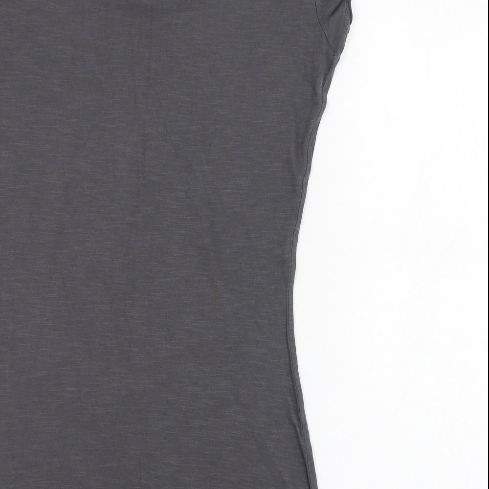 H&M Womens Grey  Cotton Basic T-Shirt Size S Round Neck