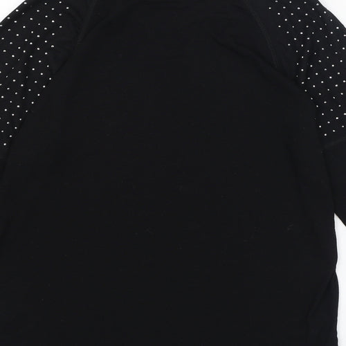 NEXT Womens Black  Polyester Basic T-Shirt Size 6 Round Neck