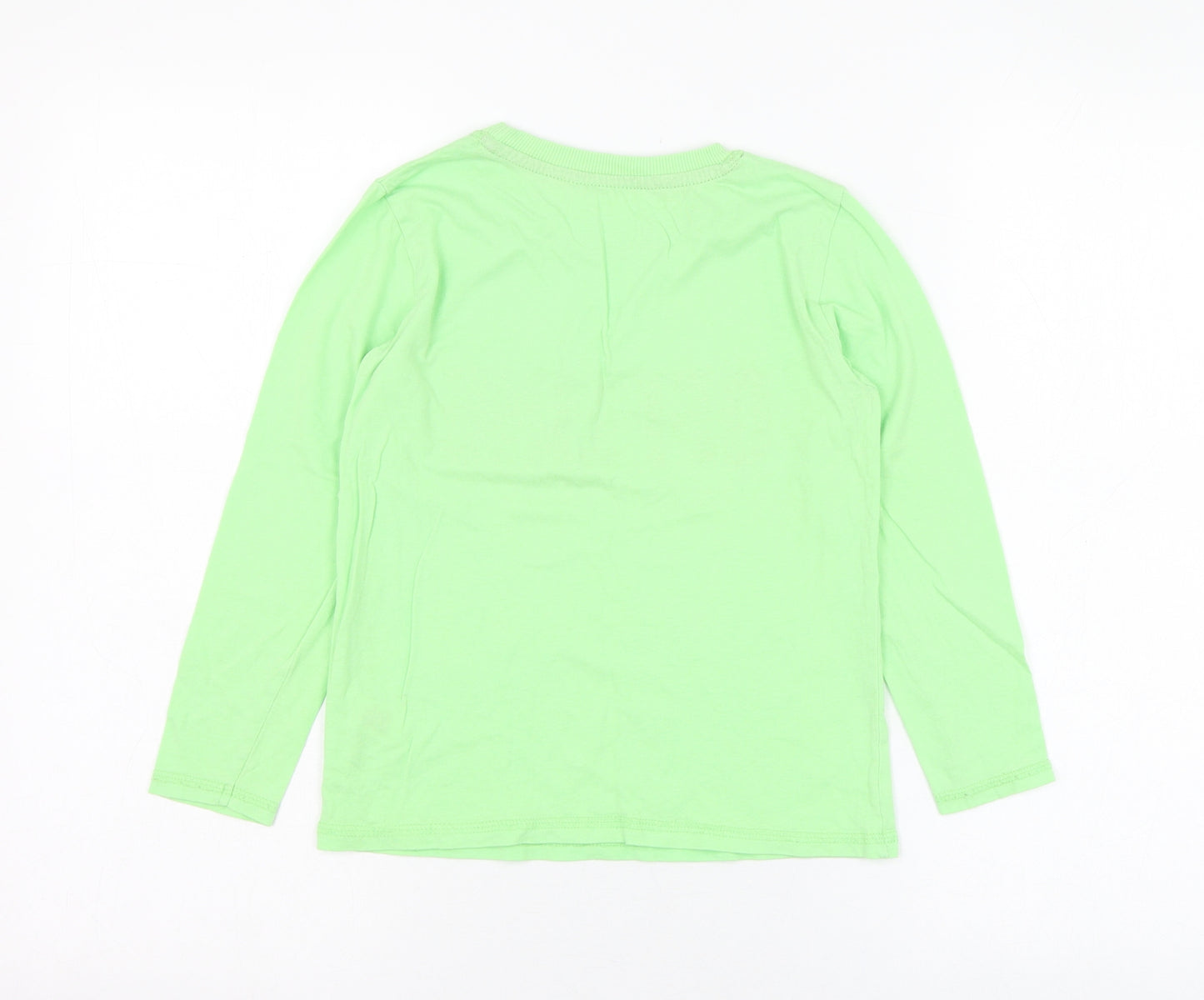 Dunnes Stores Boys Green  Cotton Basic T-Shirt Size 7-8 Years Round Neck Pullover