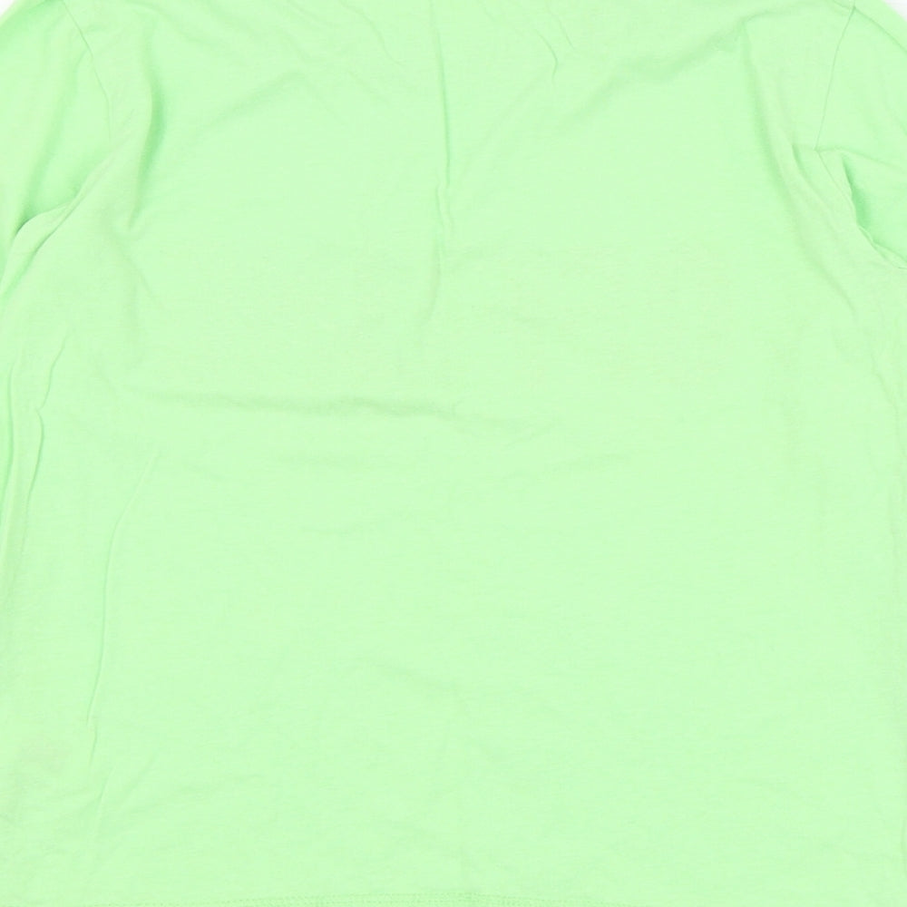 Dunnes Stores Boys Green  Cotton Basic T-Shirt Size 7-8 Years Round Neck Pullover