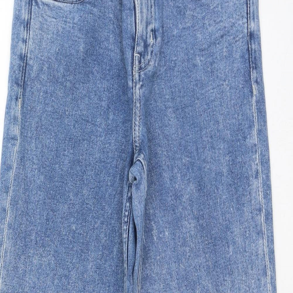 H&M Womens Blue  Cotton Straight Jeans Size 10 L26 in Regular Zip